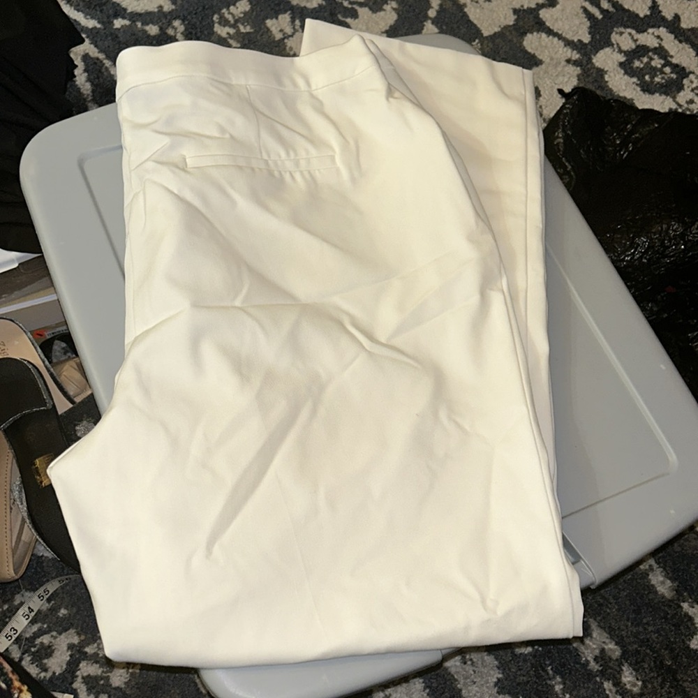 NWT Alfani Straight Leg Comfort Waist Ivory colored pants - Picture 6 of 7